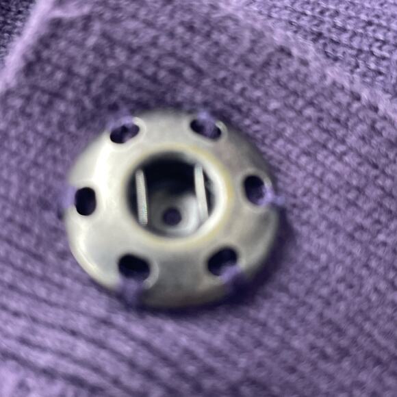 Juicy Couture Womens L Convertible Cowl Neck Button Up Cardigan Purple Lagenlook - Picture 12 of 12